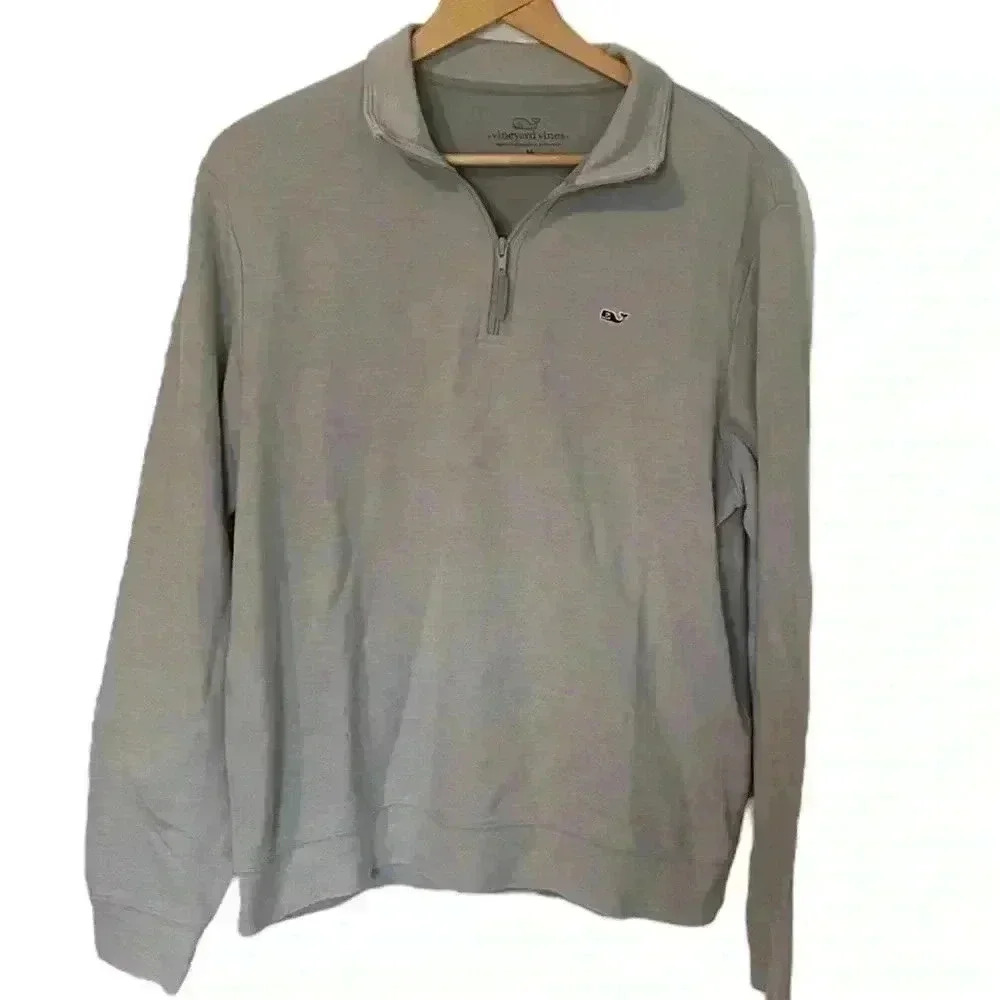 Vineyard Vines Men's 3/4 Zip Pullover - Size Medium - Light Blue